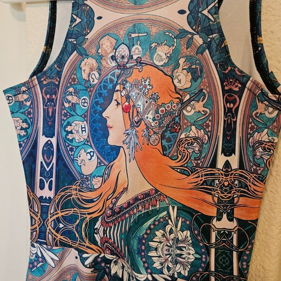 Reversible Blackmilk Mini Dress, Size Small, Mucha Zodiac Print - Picture 3 of 7